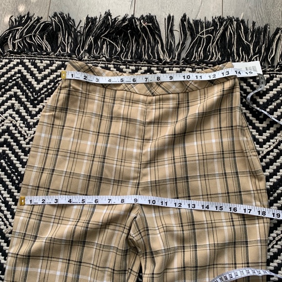 High-Waist Plaid Straight-Cut Pants - Picture 2 of 7